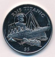 Libéria 1998. 5$ Cu-Ni RMS Titanic T:PP  Liberia 1998. 5 Dollars Cu-Ni RMS Titanic C:PP