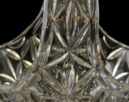 Nagyméretű Bohemia üveg kínáló kosár. Hibátlan 22 cm