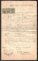 1875 Adásvételi szerződés, 20+20+10 kr okmánybélyeggel