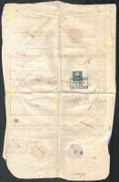 1850 Budavár, Keresztelési anyakönyvi kivonat, viaszpecséttel, hátoldalán 50f okmánybélyeggel