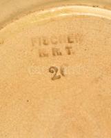 Fischer fajansz tál. Kézzel festett, jelzett, kopásokkal  d:21 cm