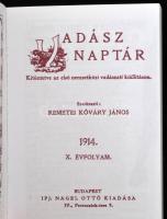 Vadásznaptár. 1914. X. évf. Szerk.: Remetei Kőváry János. hn., é.n., nyn. Minikönyv. Ifj. Nágel Ottó...