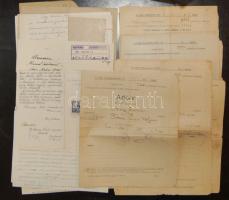 1910-1949 22 db vegyes okmány, felén okmánybélyeggel