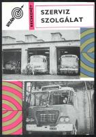 Volán Kecskemét Szervíz Szolgálat kisplakát, Ikarus és Csepel járművekkel, 30×20 cm
