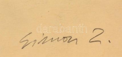 Simon Zoltán (1950-): Fekvő férfi akt. Ceruza, papír, jelzett, paszpartuban, 48×33 cm