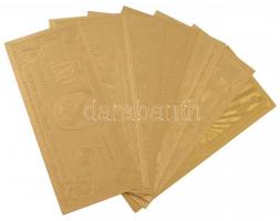 Amerikai Egyesült Államok 1976-2009. 1$ + 2$ + 5$ + 10$ + 20$ + 50$ + 100$ aranyozott bankjegy repli...