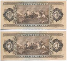 1969. 50Ft (2x) sorszámkövetők "D374 096697 - D374 096698", nyomdai papírránc T:I
Adamo F...