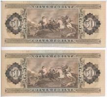 1969. 50Ft (2x) sorszámkövetők "D374 096684 - D374 096685", nyomdai papírránc T:I
Adamo F...