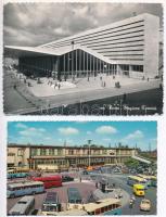 7 db VEGYES magyar és külföldi vasútállomás / 7 mixed postcards of Hungarian and European railway st...