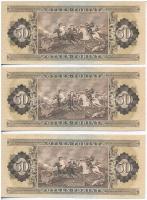 1980. 50Ft (3x) sorszámkövetők "D688 024592 - D688 0224594", nyomdai papírránc T:I
Adamo ...