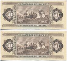 1989. 50Ft (2x) sorszámkövetők "D333 004217 - D333 004218", nyomdai papírránc T:I,I-
Adam...