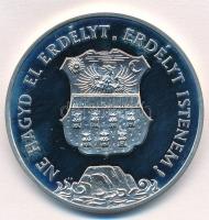 1989. "Temesvár 1514,1989 / Ne hagyd el Erdélyt, Erdélyt Istenem" jelzett Ag emlékérem dís...