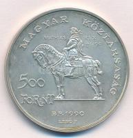 1990. 500Ft Ag "Mátyás király / Beatrix" díszdobozban T:BU patina Adamo EM113