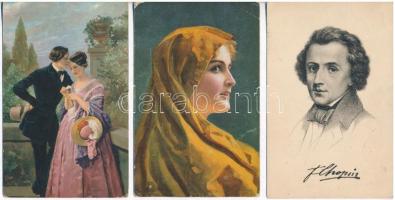 5 db RÉGI motívumlap: Stengel művészlapok / 5 pre-1945 motive postcards: Stengel art