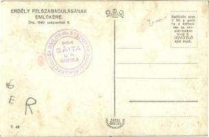 1940 Dés, Dej; bevonulás, díszkapu / entry of the Hungarian troops, decorated gate. So. Stpl