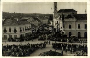 1940 Zilah, Zalau; bevonulás, Éder üzlete / entry of the Hungarian troops, shop + Zilah visszatért So. Stpl