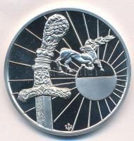 1993. "Atilla Isten Kardja Ősbemutató 1993. Aug. 20." jelzett Ag emlékérem dísztokban, tan...