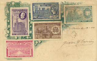 1900 Paris, Exposition Universelle / Memorial stamps, floral (EK)