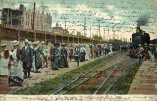 1906 Chicago, III. Train arrival at Washington park Race Track, railway station  (Rb)