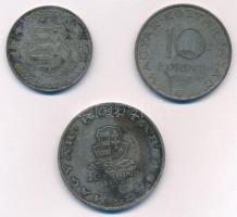 1947. 5Ft Ag + 1948. 10Ft Ag "Széchenyi" + 20Ft Ag "Táncsics" T:2,2- patina