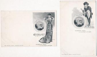 11 db RÉGI használatlan motívumlap: Giuseppe Verdi / 11 pre-1945 unused motive postcards: Giuseppe V...