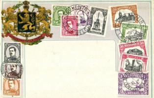 LUnion Fait La Force / Belgian stamps and coat of arms. Guggenheim & Co. No. 3991.