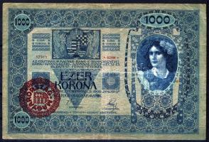 1902. 1000K piros "Magyarország" körbélyegzővel T:II/III