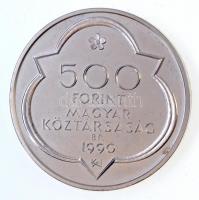 1990. 500Ft Ag "Mátyás király - Buda" dísztokban T:BU patina Adamo EM114