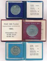 1983. 100Ft alpakka "Széchenyi István" eredeti tokban, tanúsítvánnyal + 1983. 100ft Cu-Ni ...