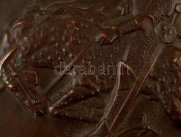 Szamosi Imre (1887-1965): Don Quijote 1915. Bronz kisplasztika. d:23 cm