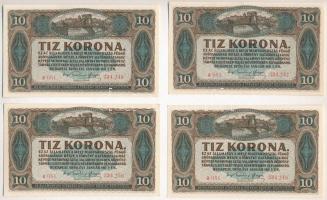 1920. 10K (4x) sorszámkövetők T:I,I-