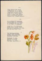 cca 1930 Gépiratos gyerekvers 13 strófában, mellette színes illusztrációkkal, rajzokkal. 6 lapon