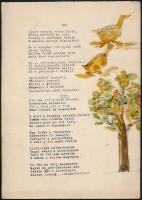 cca 1930 Gépiratos gyerekvers 13 strófában, mellette színes illusztrációkkal, rajzokkal. 6 lapon