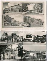 25 db MODERN magyar fekete-fehér városképes lap az 1950-es és 1960-as évekből / 25 modern Hungarian black and white town-view postcards from the 50s and 60s