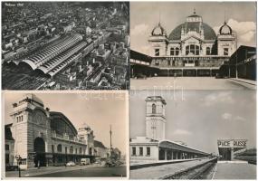 14 db MODERN külföldi képeslap: vasútállomások / 14 modern European postcards with railway stations