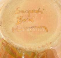 Segesdi Bori (?-): Váza. Mázas festett kerámia, apró kopásnyomokkal,  jelzett, m:14,5 cm