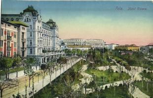 Pola, Pula; Hotel Riviera, tram, park, amphitheatre. C. Fano 1915/16. 3.