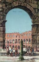 Pola, Pula; Arena / amphitheatre, children, well. G. Costalunga