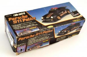 Porsche 911 Police távirányítós játékautó, eredeti dobozában, jó állapotban, h: 30 cm