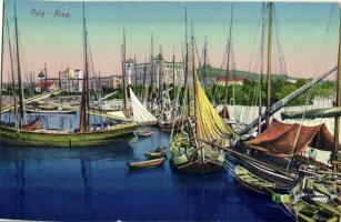 Pola, Pula; Riva / quay, sailing vessels. C. Fano 1915/16. 36.