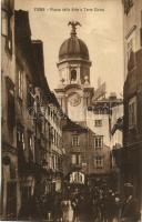 Fiume, Rijeka; Piazza delle Erbe e Torre Civica / street view, city tower