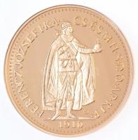 DN Magyar aranypénzek utánveretben - Ferenc József 10 korona 1910 aranyozott Ag emlékérem tanúsítvánnyal (5,5g/0.999/25mm) T:PP