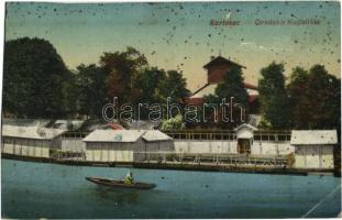 1917 Károlyváros, Karlovca, Karlovac; Gradsko kupaliste / spa, baths, rowing boat (fl)