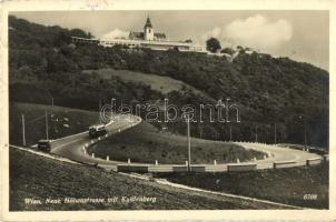 1939 Wien, Vienna, Bécs XIX. Neue Höhenstrasse mit Kahlenberg / street view, serpentine, automobile, autobus