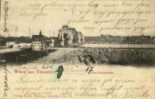 1901 Düsseldorf, Neue Rheinbrücke / bridge (EK)