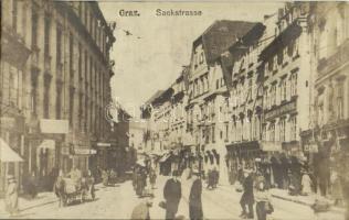 1924 Graz, Sackstrasse, Apotheke / street view, shops, pharmacy. Bromsilber Karte Ludwig Strohschneider