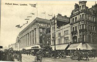 London, Oxford Street, Irish Linen Co., Penberthy Gloves Hosiery & Fans, automobiles