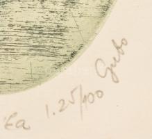 Gubo jelzéssel: Esztergom, Bazilika. Rézkarc, papír, üvegezett keretben, 9×6 cm