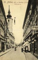 1917 Sankt Pölten, Rathausgasse / street view, shop of Kreidl (EK)