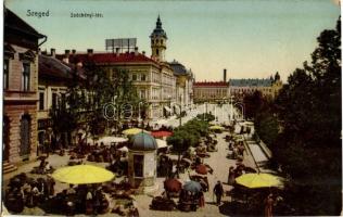 1910 Szeged, Széchenyi tér, piac, üzlet